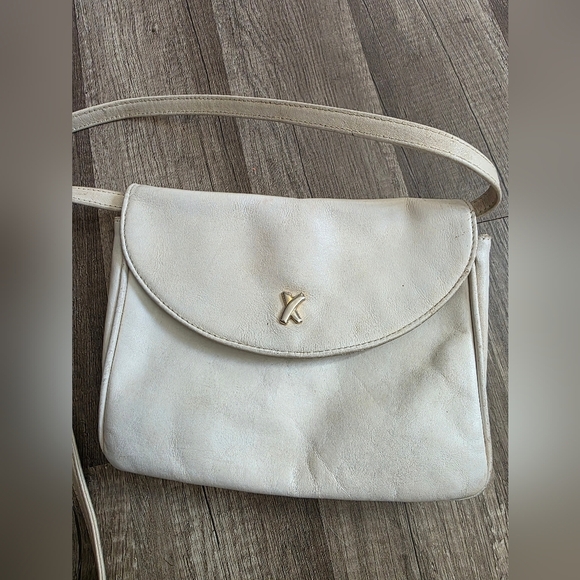 Authentic Paloma PICASSO Ivory Leather Shoulder Crossbody Bag 80s 90s Vintage - Picture 1 of 16